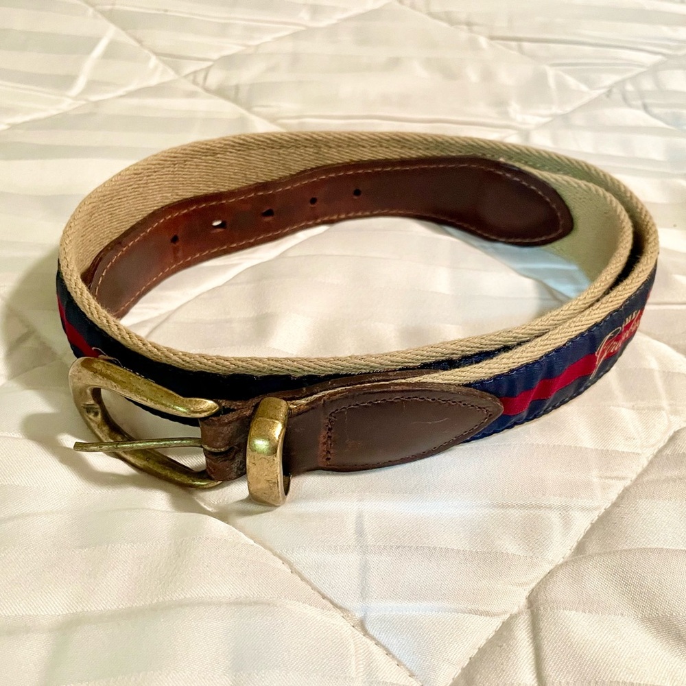 Men’s Canvas & Leather Belt (Size 34/85): The Greenbrier, America’s Resort